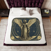 The Geometer of the Threshold Velveteen Throw Blanket