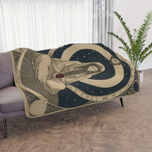 The Lunar Veil Between Pillars Velveteen Throw Blanket