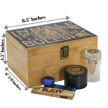Infinite Depths - Inhale/exhale Stash Box Combo | Premium - 4 3/8” Full Size Titanium 4 Part Herb Grinder - Glass stash jar | Gift Set