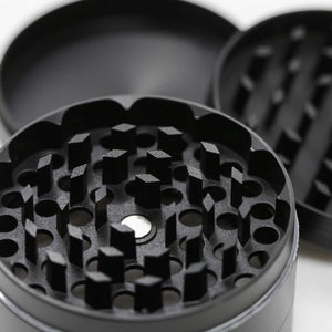 Infinite Depths - Inhale/exhale Stash Box Combo | Premium - 4 3/8” Full Size Titanium 4 Part Herb Grinder - Glass stash jar | Gift Set